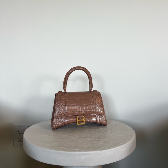 Balenciaga Hourglass Small Handbag Crocodile Embossed - Picture 1 of 3
